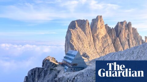 Santnerpass Hut in the Dolomites